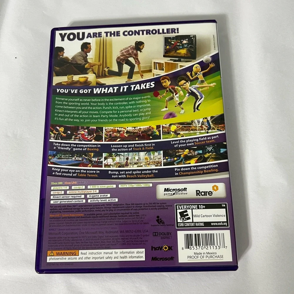 Kinect Sport video game Xbox 360 multiplayer